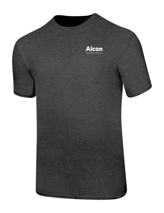 Ring Spun Dark Heather Grey 4.5 oz T-Shirt w/Alcon Logo