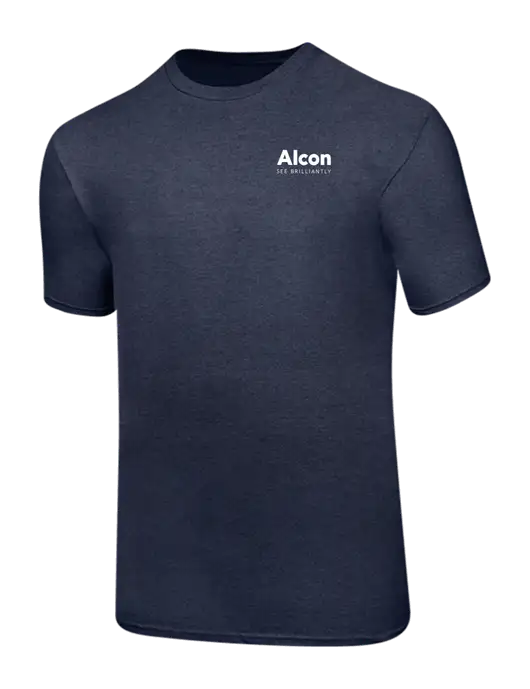 Ring Spun Heather Navy 4.5 oz T-Shirt w/Alcon Logo