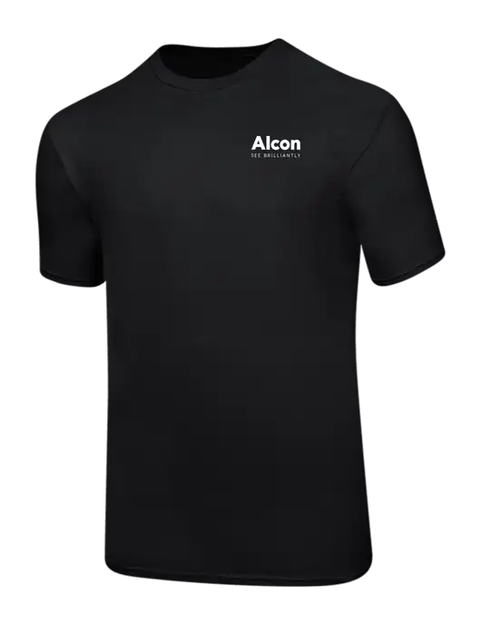Ring Spun Jet Black 4.5 oz T-Shirt w/Alcon Logo