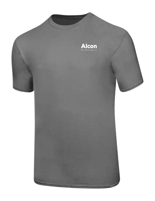 Ring Spun Medium Grey 4.5 oz T-Shirt w/Alcon Logo