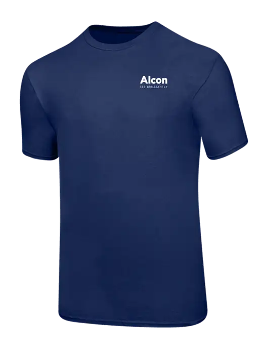 Ring Spun Navy 4.5 oz T-Shirt w/Alcon Logo