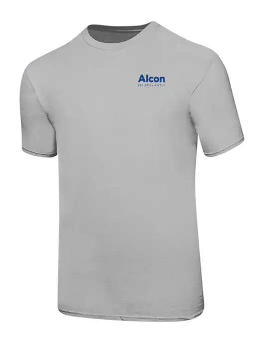 Ring Spun Silver 4.5 oz T-Shirt w/Alcon Logo