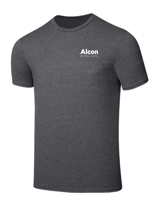 Seriously Soft Heathered Charcoal T-Shirt w/Alcon Logo