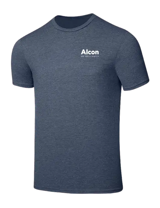 Seriously Soft Heathered Navy T-Shirt w/Alcon Logo