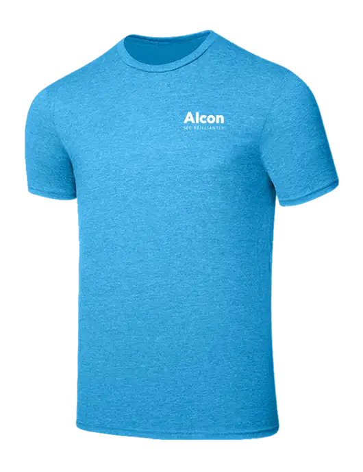 Seriously Soft Heathered Sapphire Blue T-Shirt w/Alcon Logo