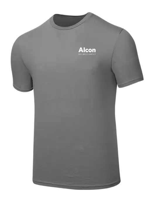 Seriously Soft Medium Grey T-Shirt w/Alcon Logo