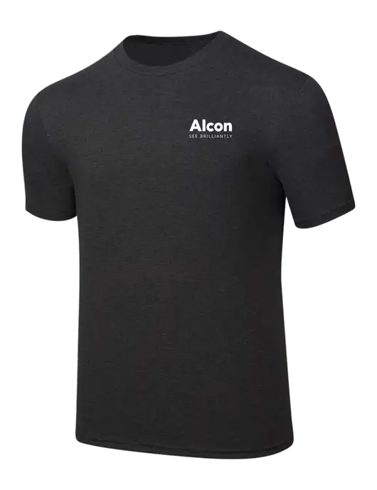 Simply Soft Black Frost 4.5oz  Poly/Combed Ring Spun Cotton T-Shirt w/Alcon Logo