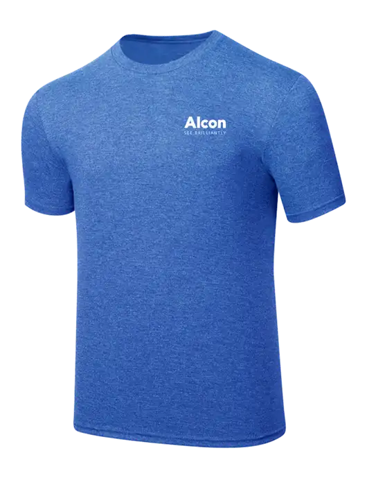 Simply Soft Royal Frost 4.5oz  Poly/Combed Ring Spun Cotton T-Shirt w/Alcon Logo